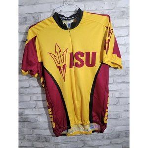 Men 2XL /44 Arizona State University Sun Devils Cycling Jersey Gold Red Athletic